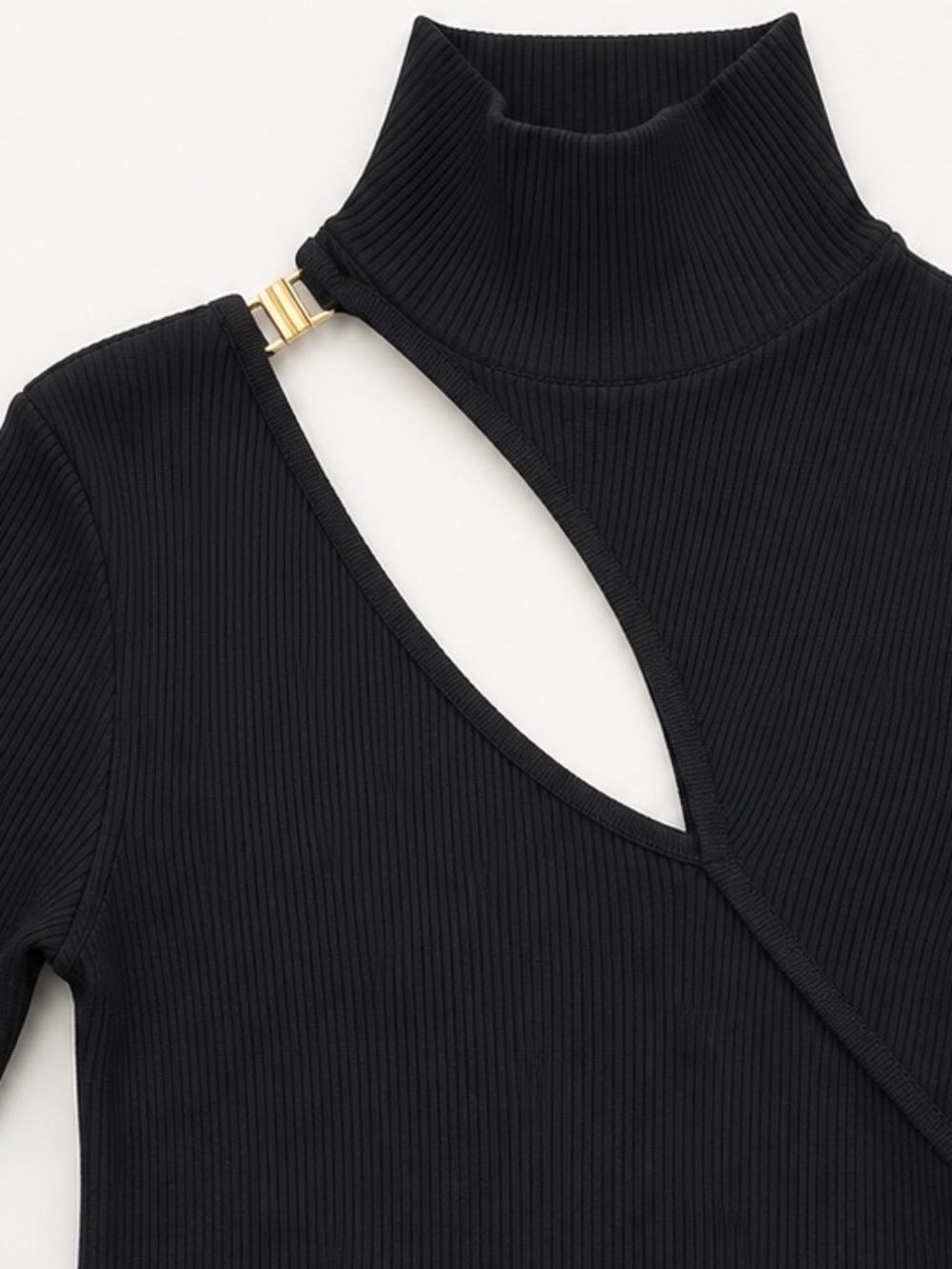 Cutout Ribbed Long-Sleeve Top - Picture 2 of 2